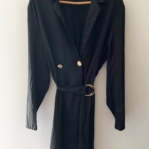 Black Blazer Wrap Dress